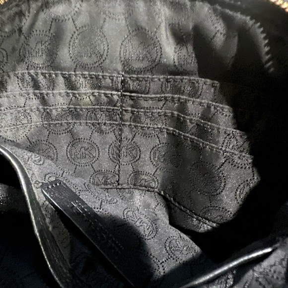 Michael Kors Black and Gold Pebbled Leather Crossbody - Picture 10 of 10